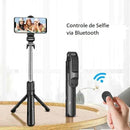 Suporte Tripé profissional + LED + controle remoto bluetooth - StickPod - Vídeo Magnetic